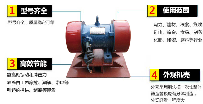 lzf倉壁振動器：1，型號齊全：型號齊全，質量穩定可靠。2，適用范圍：電力，建材，糧食，煤炭，礦山，冶金，食品，制藥，化肥，陶瓷，磨料等行業。3，高效：靠高頻振動和沖擊力消除由于內摩擦，潮解，帶電等引起的塔供，堵塞等現象。4，外觀機殼：外殼采用消失模一次性整體鑄造替換原有分體制造，外觀好看，強度大。